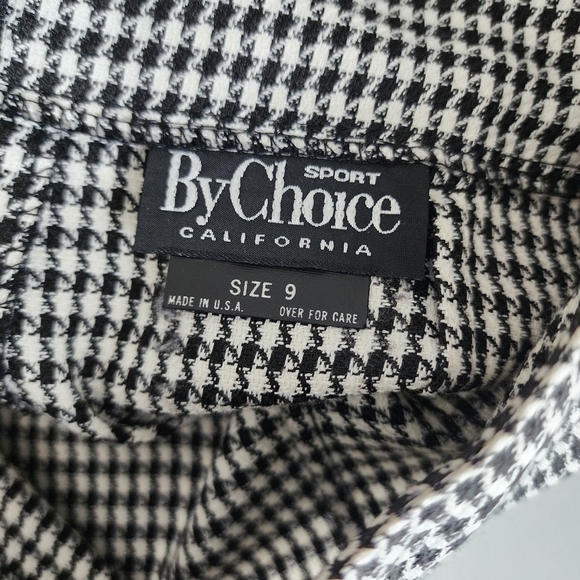 BY CHOICE x VINTAGE 90’s houndstooth mini skirt black white‎ 9 - Picture 8 of 9